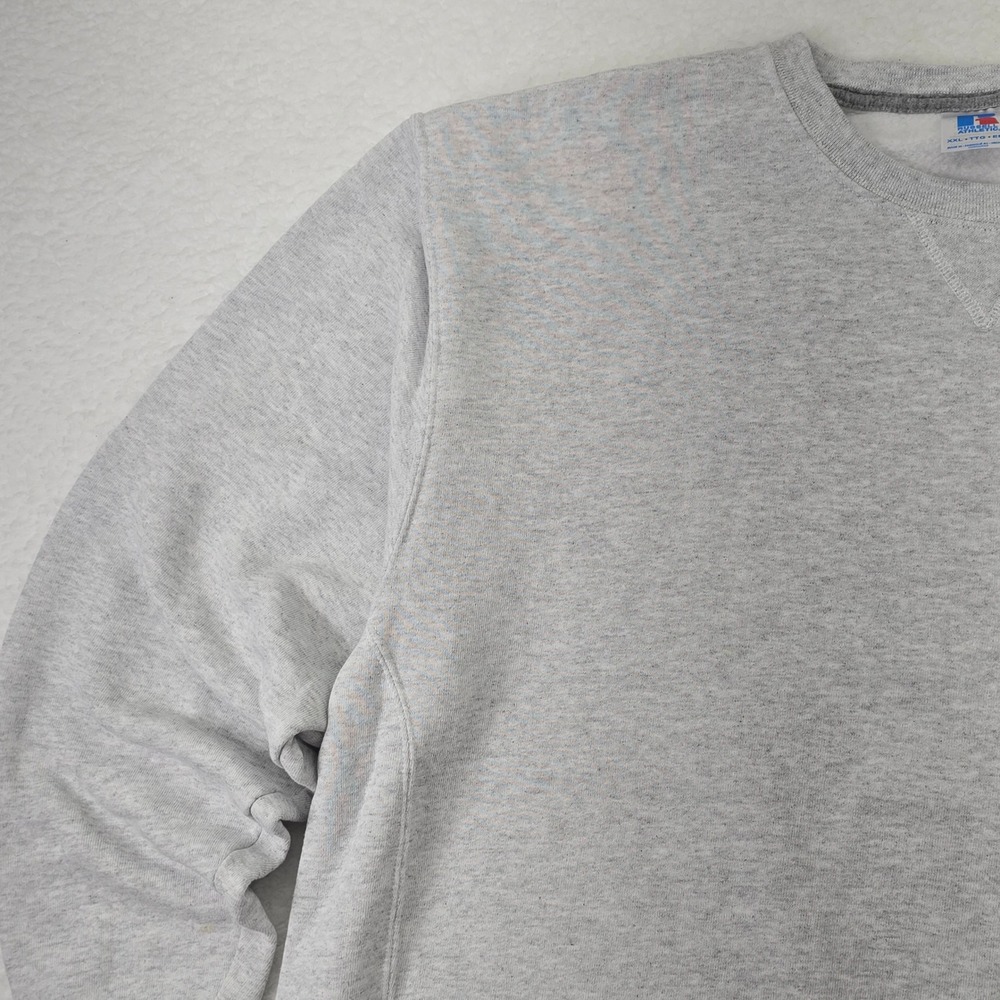 Vtg Russell Athletic Mens XXL Heather Gray Crewneck Fleece Sweatshirt Pullover - Picture 10 of 12
